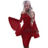 Occasional Off Shoulder Lace Dress with Wide Cuffs #Lace #Red #Off Shoulder